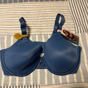 Vanity Fair Deep Blue Bra with Floral Detail
